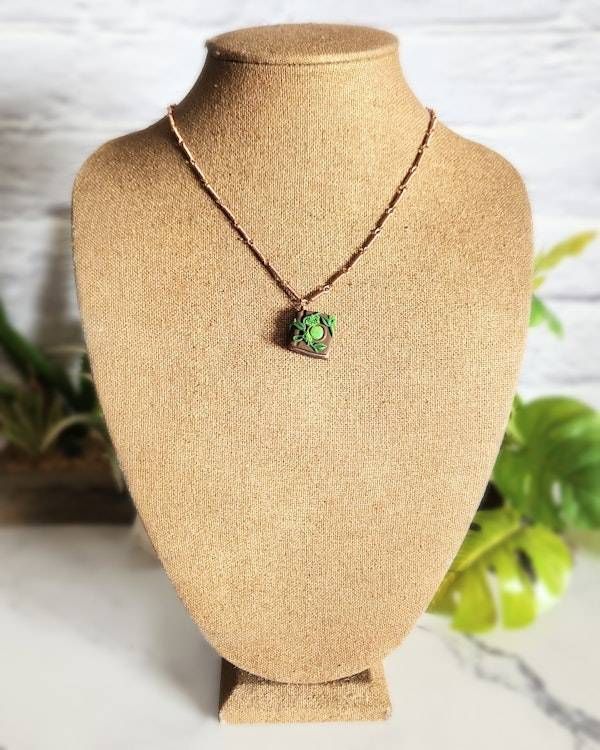 Alternate image for Turquoise Fantasy Book Copper Necklace