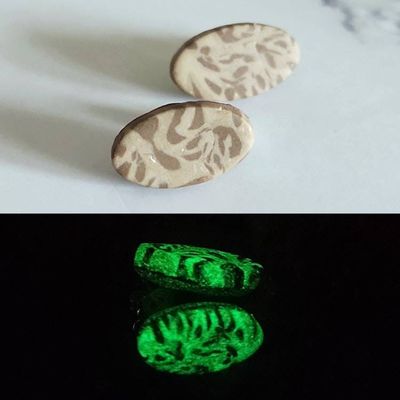 Alternate image for Animal Print Glow in the Dark Stud Earrings