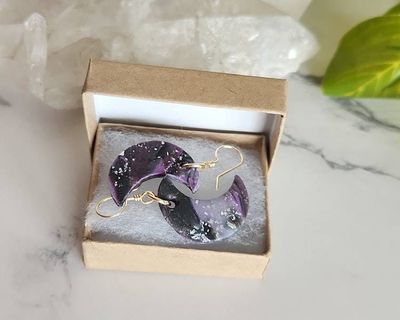 Alternate image for Polymer Clay Moon Earrings