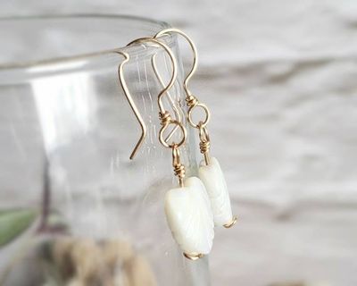 Alternate image for Mother of Pearl Leaf Earrings