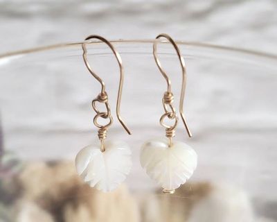 Alternate image for Mother of Pearl Leaf Earrings