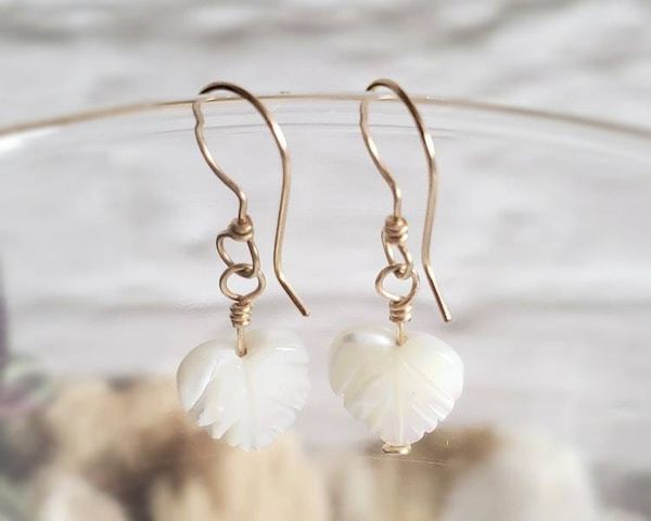 Alternate image for Mother of Pearl Leaf Earrings