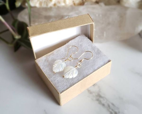 Alternate image for Mother of Pearl Leaf Earrings