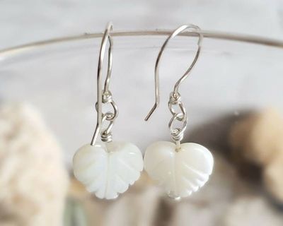 Alternate image for Mother of Pearl Leaf Earrings
