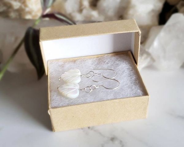 Alternate image for Mother of Pearl Leaf Earrings