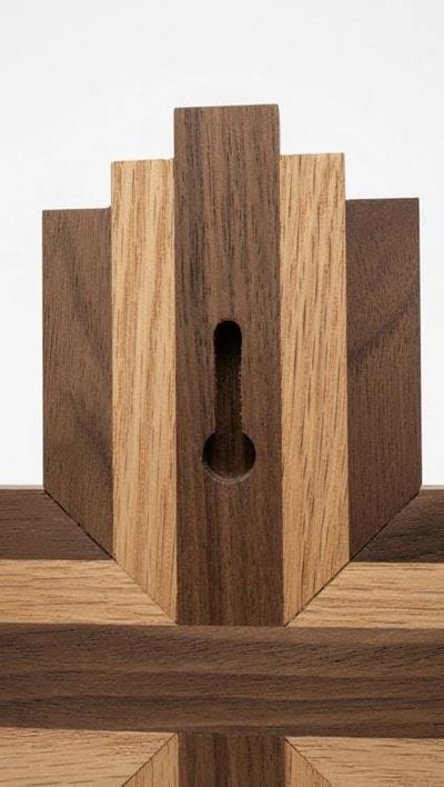 Alternate image for Handcrafted Modern Wooden Cross Wall Art | 12 Tall x 7 Wide | Walnut & Oak Layered | Christian Home Decor, Religious Gift