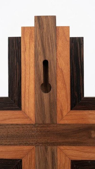 Alternate image for Handcrafted Modern Wooden Cross | 12 Tall x 7 Wide | Walnut, Cherry & Wenge Layered Wall Art | Christian Home Decor