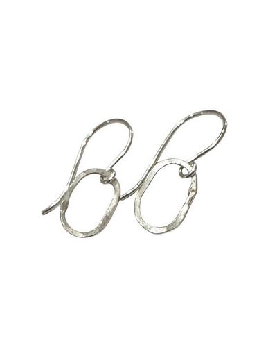 Alternate image for Sterling Silver Tiny Hammered Oval Earrings Derby