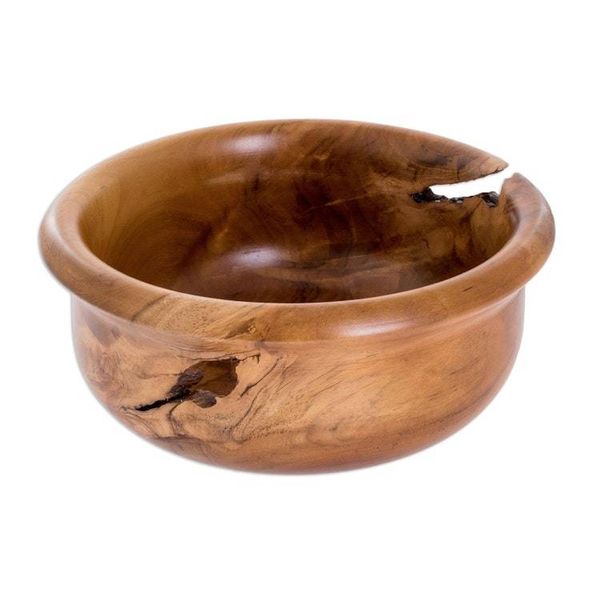 Alternate image for Handmade Decorative Teak Wood Bowl Natures Pride