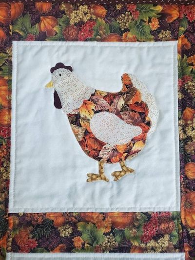Alternate image for Country chicken quilted wallhanging