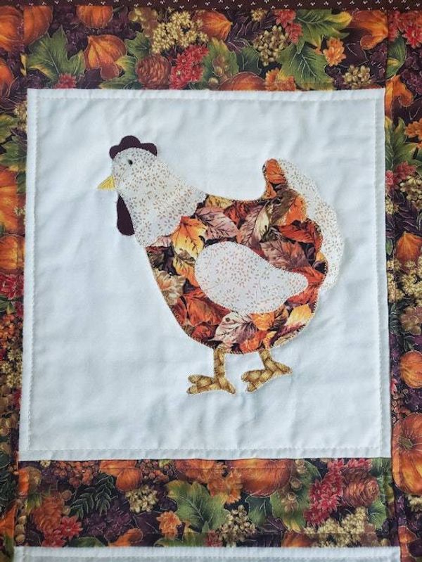 Alternate image for Country chicken quilted wallhanging