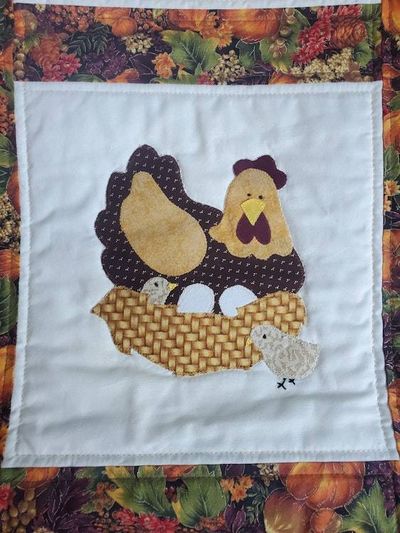 Alternate image for Country chicken quilted wallhanging