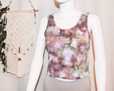 Alternate image for Womens Cropped Tank Top - Large - Multi color (dusty purples and greens)