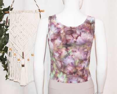 Alternate image for Womens Cropped Tank Top - Large - Multi color (dusty purples and greens)