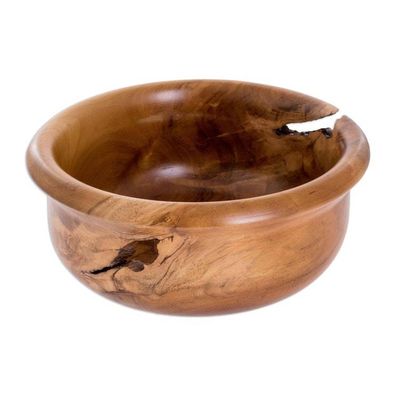 Alternate image for Handmade Decorative Teak Wood Bowl Natures Pride
