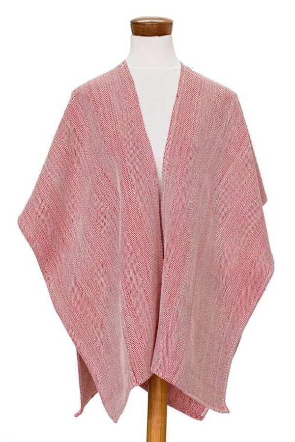 Alternate image for Strawberry Ruana Made with 100 Cotton in El Salvador Strawberry Cojutepeque