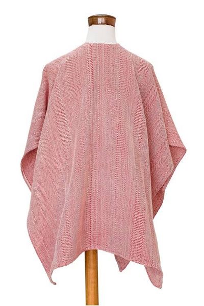 Alternate image for Strawberry Ruana Made with 100 Cotton in El Salvador Strawberry Cojutepeque
