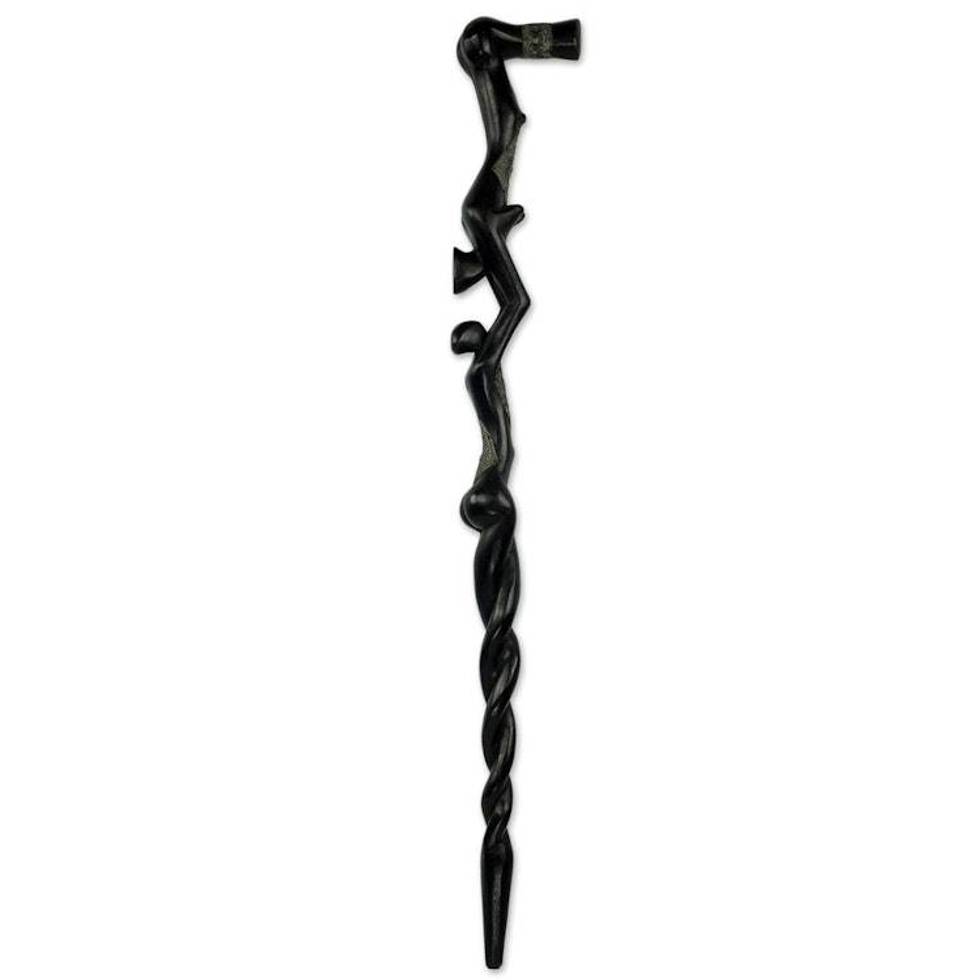 Acrobats Decorative Africa Walking Stick Carved by Hand 'Aketesia'