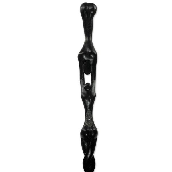 Alternate image for Acrobats Decorative Africa Walking Stick Carved by Hand Aketesia