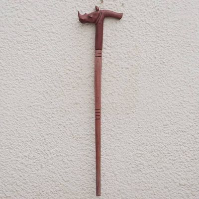 Alternate image for Unique Wood Walking Stick Rhinoceros