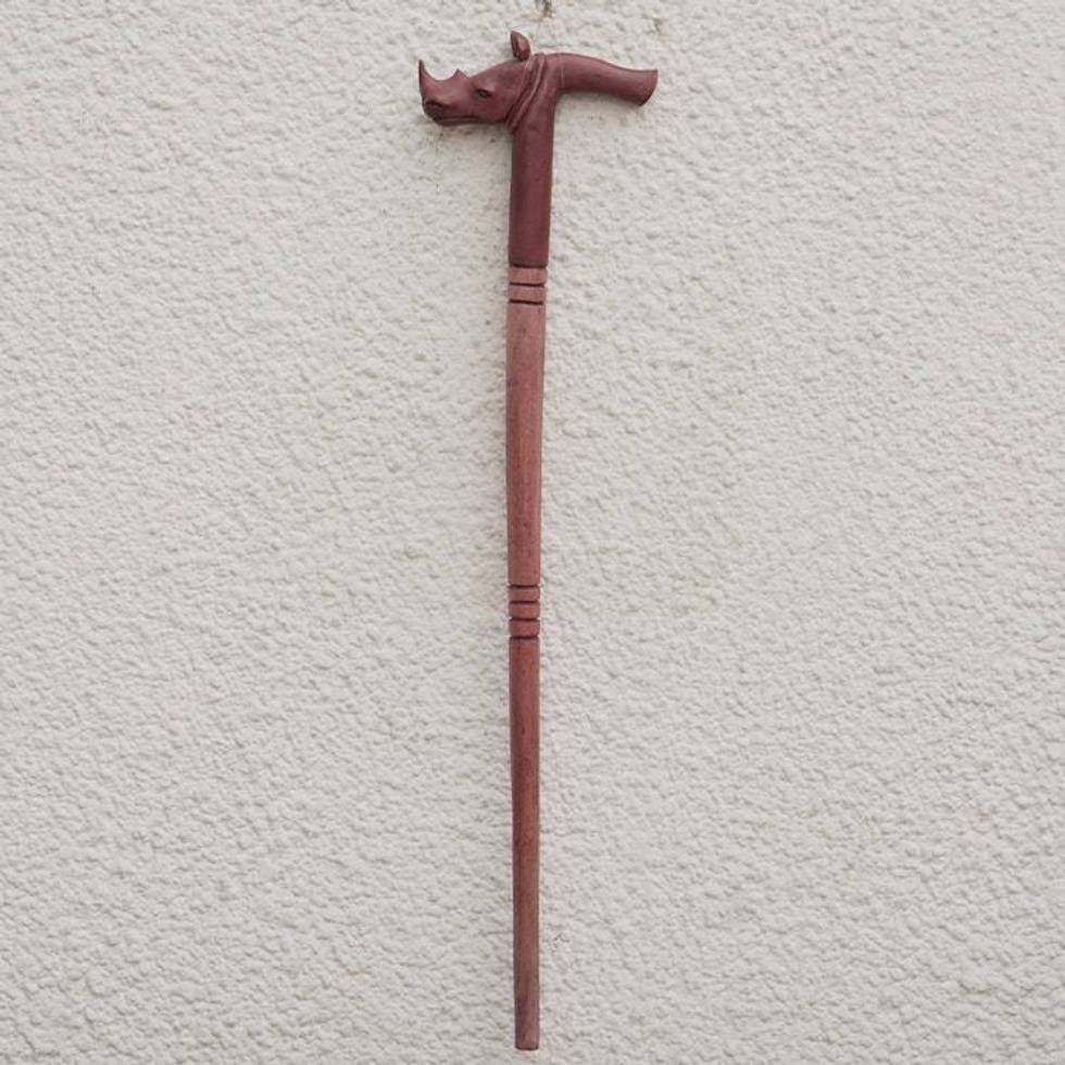 Unique Wood Walking Stick 'Rhinoceros'