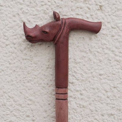 Alternate image for Unique Wood Walking Stick Rhinoceros