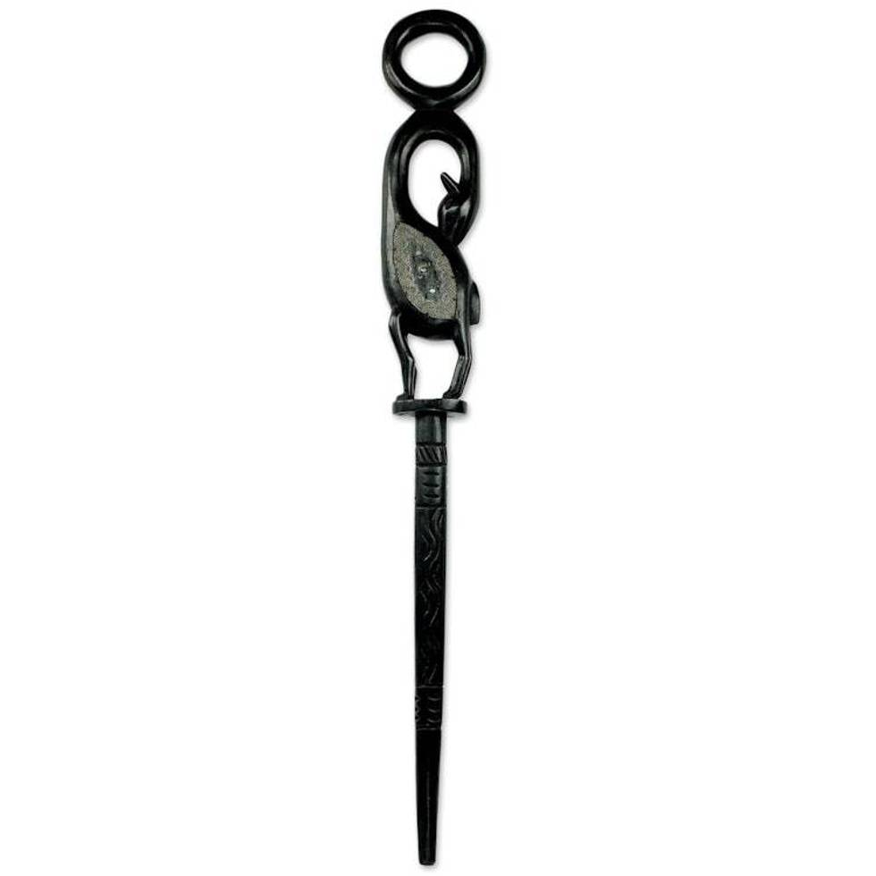 Sankofa Bird Decorative African Staff Carved by Hand 'Wise Sankofa'