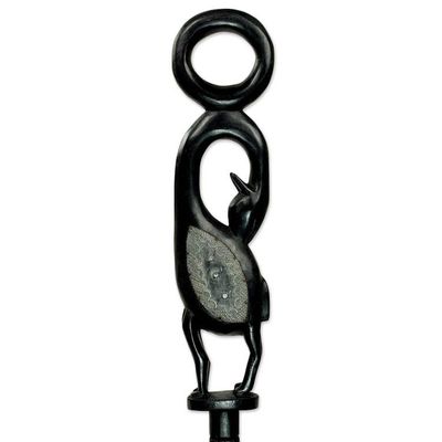 Alternate image for Sankofa Bird Decorative African Staff Carved by Hand Wise Sankofa