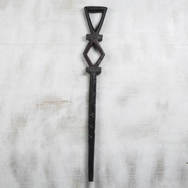 Alternate image for Diamond Motif Wood Walking Stick from Ghana Good Travels