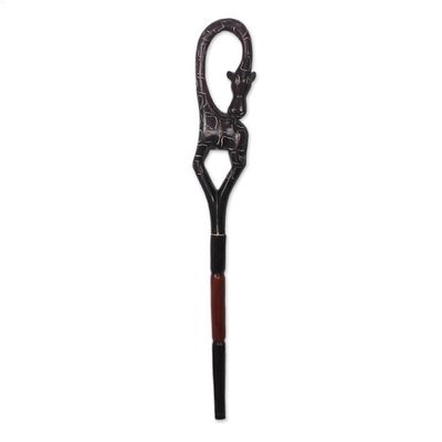 Alternate image for Hand Carved and Painted Giraffe Walking Stick Giraffe Arch