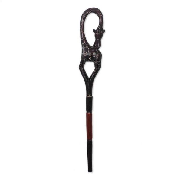 Alternate image for Hand Carved and Painted Giraffe Walking Stick Giraffe Arch