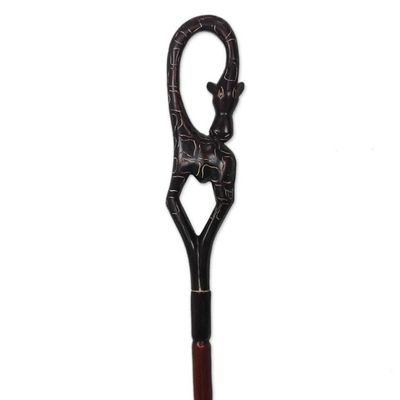 Alternate image for Hand Carved and Painted Giraffe Walking Stick Giraffe Arch