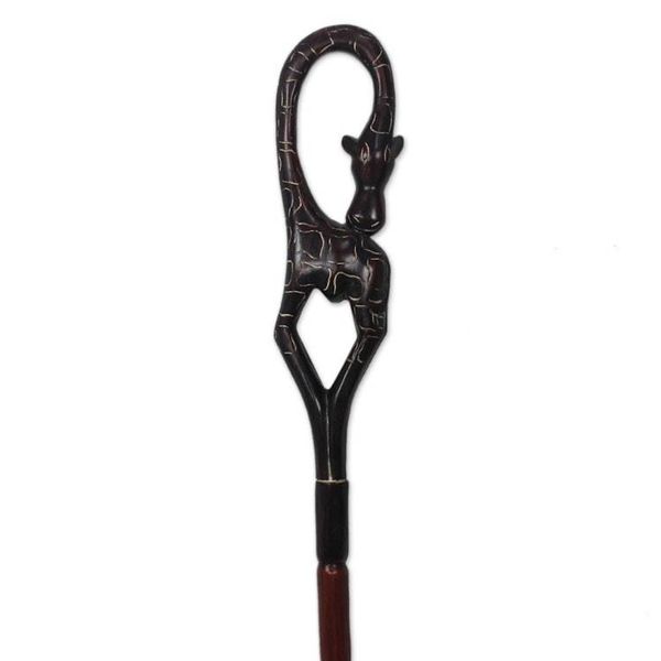 Alternate image for Hand Carved and Painted Giraffe Walking Stick Giraffe Arch