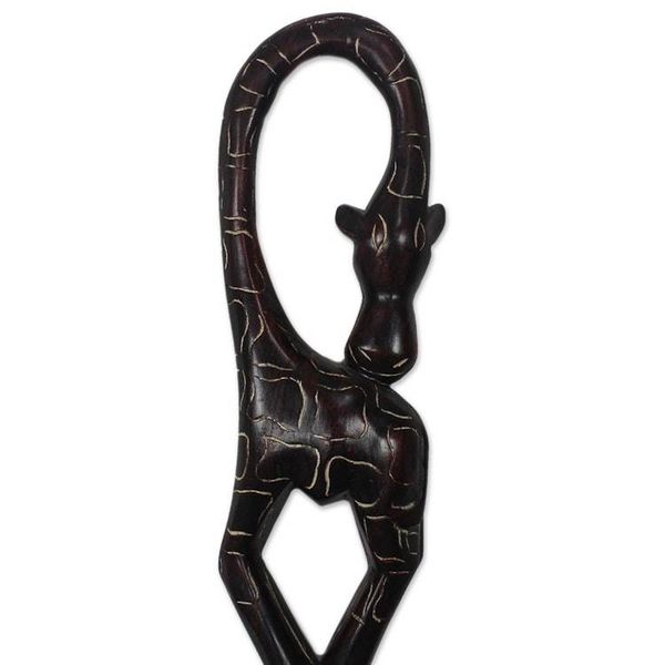 Alternate image for Hand Carved and Painted Giraffe Walking Stick Giraffe Arch