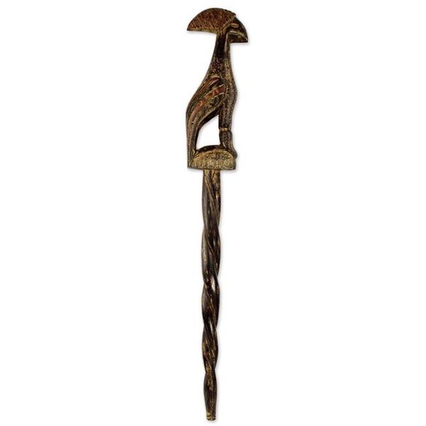Alternate image for Rooster Handled Walking Stick Painted to Appear as Antique Roosters Comb