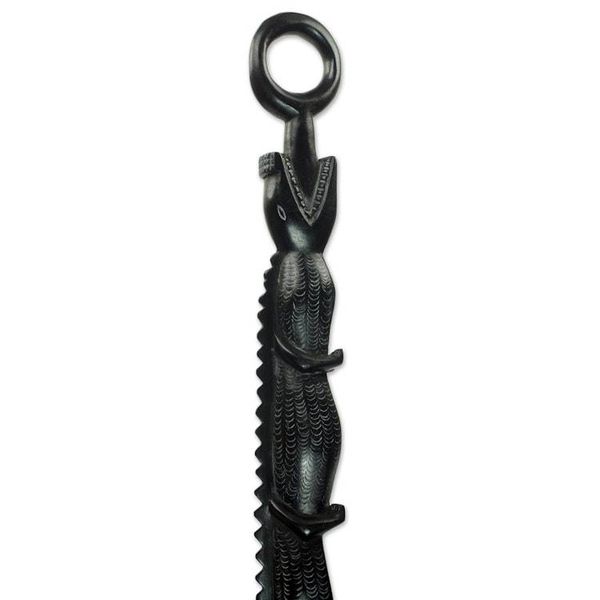Alternate image for Decorative Africa Walking Stick Carved by Hand as Crocodile Fierce Denkyem
