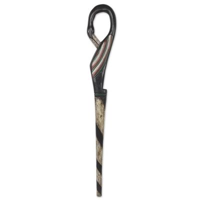 Alternate image for Hand Carved Adinkra Theme African Walking Stick Sankofa Bird