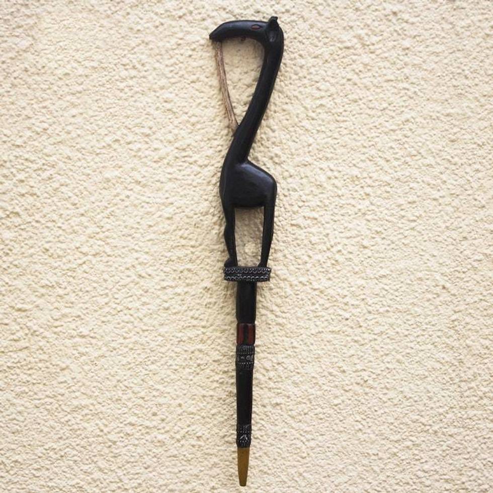 Hand Carved Giraffe Walking Stick 'Giraffe'