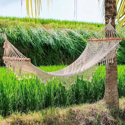 Alternate image for Hand-Knotted Cotton Rope Hammock from Bali Single Bali Relaxation