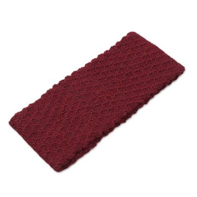 Alternate image for Wave Pattern 100 Baby Alpaca Headband in Crimson from Peru Passionate Waves in Crimson