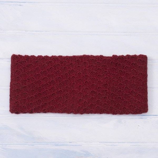 Alternate image for Wave Pattern 100 Baby Alpaca Headband in Crimson from Peru Passionate Waves in Crimson