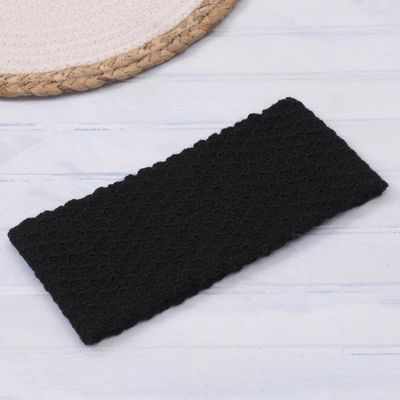 Alternate image for Wave Pattern 100 Baby Alpaca Headband in Black from Peru Passionate Waves in Black