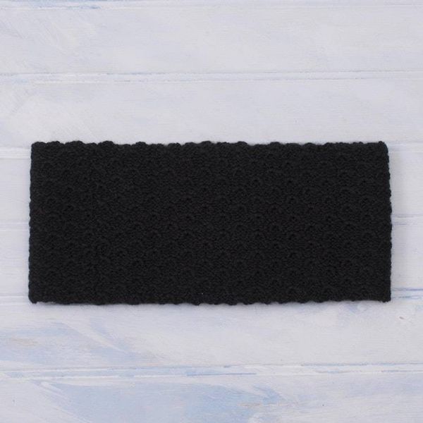 Alternate image for Wave Pattern 100 Baby Alpaca Headband in Black from Peru Passionate Waves in Black