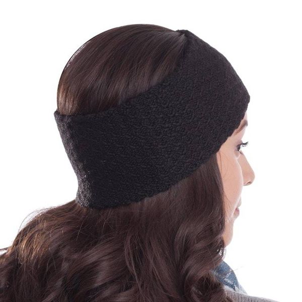 Alternate image for Wave Pattern 100 Baby Alpaca Headband in Black from Peru Passionate Waves in Black