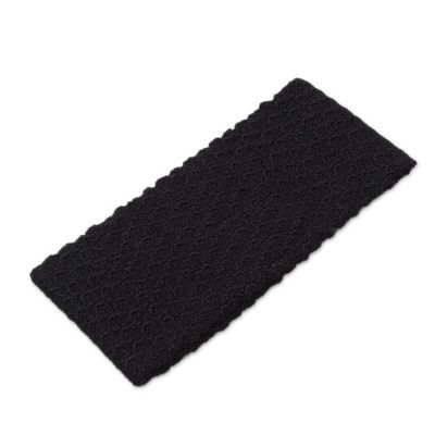Alternate image for Wave Pattern 100 Baby Alpaca Headband in Black from Peru Passionate Waves in Black