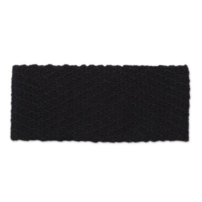 Alternate image for Wave Pattern 100 Baby Alpaca Headband in Black from Peru Passionate Waves in Black