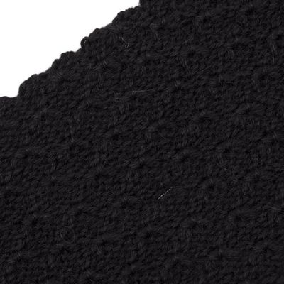 Alternate image for Wave Pattern 100 Baby Alpaca Headband in Black from Peru Passionate Waves in Black