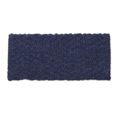 Alternate image for Wave Pattern 100 Baby Alpaca Headband in Blue from Peru Passionate Waves in Blue