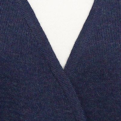 Alternate image for Knit Alpaca Blend Ruana in Indigo from Peru Elegant Fashion in Indigo