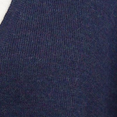 Alternate image for Knit Alpaca Blend Ruana in Indigo from Peru Elegant Fashion in Indigo